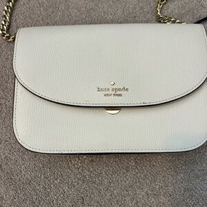 Kate Spade Ivory Crossbody Bag with Gold Chain
